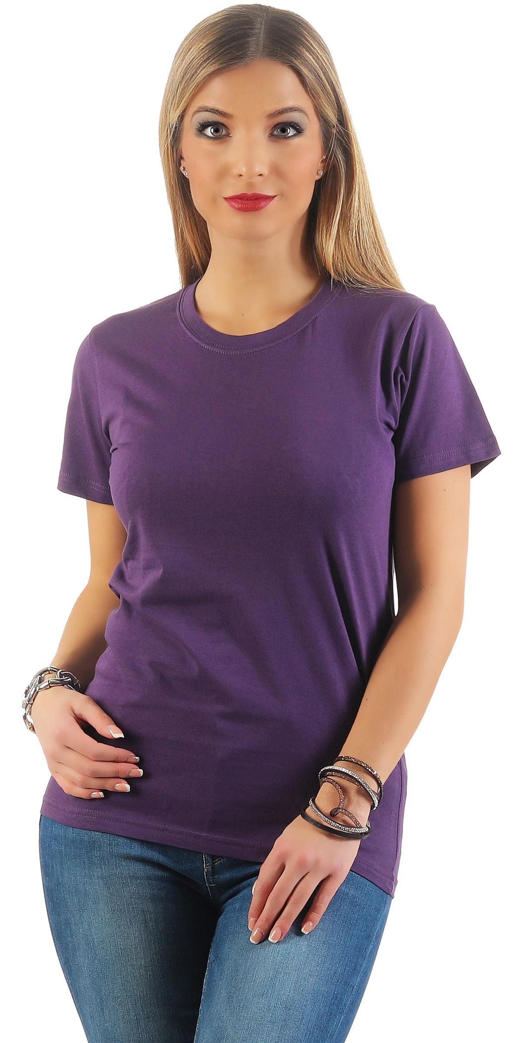 Damen Basic T-Shirt Sunset