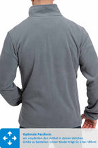 Herren Rueckseite Fleecejacke mit Stehkragen in Anthrazit