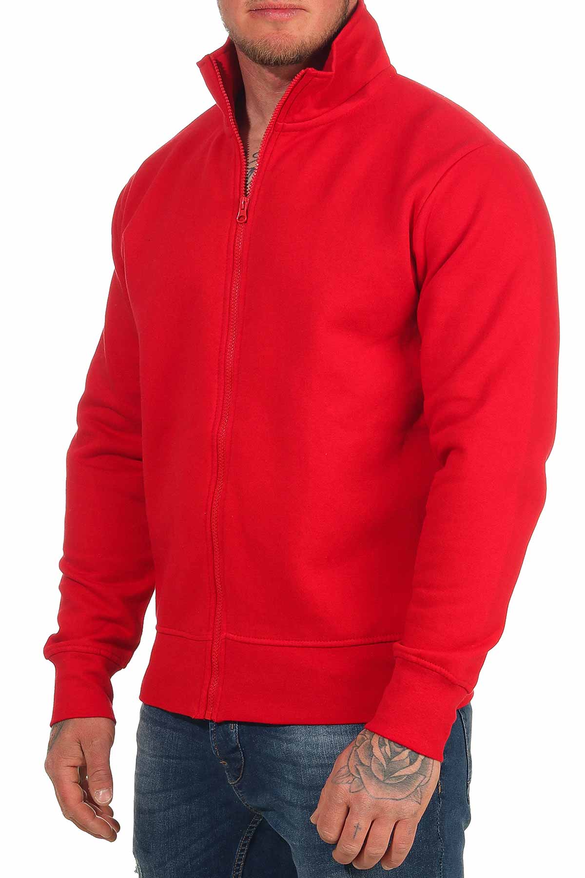 Herren Sweatjacke aus hochwertiger Qualität für den Alltag in Rot