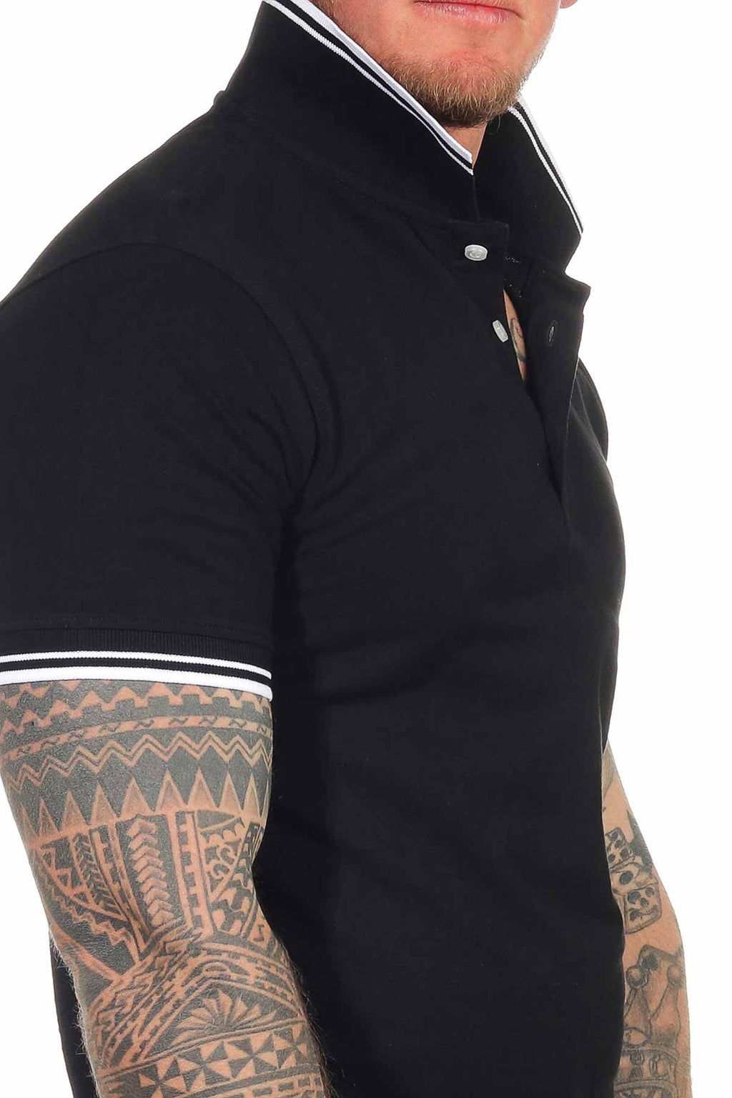 Poloshirt für Herren mit eng anliegenden Ärmeln professionell in Schwarz