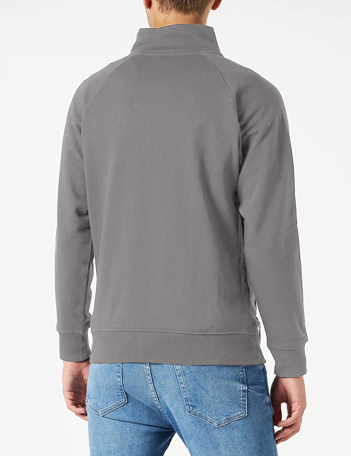 Herren Sweatjacke in grau Rückenansicht