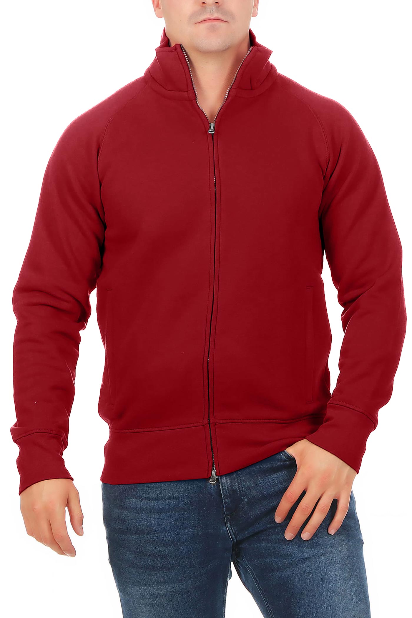 Herren Sweatjacke in großen Größen in Bordeaux