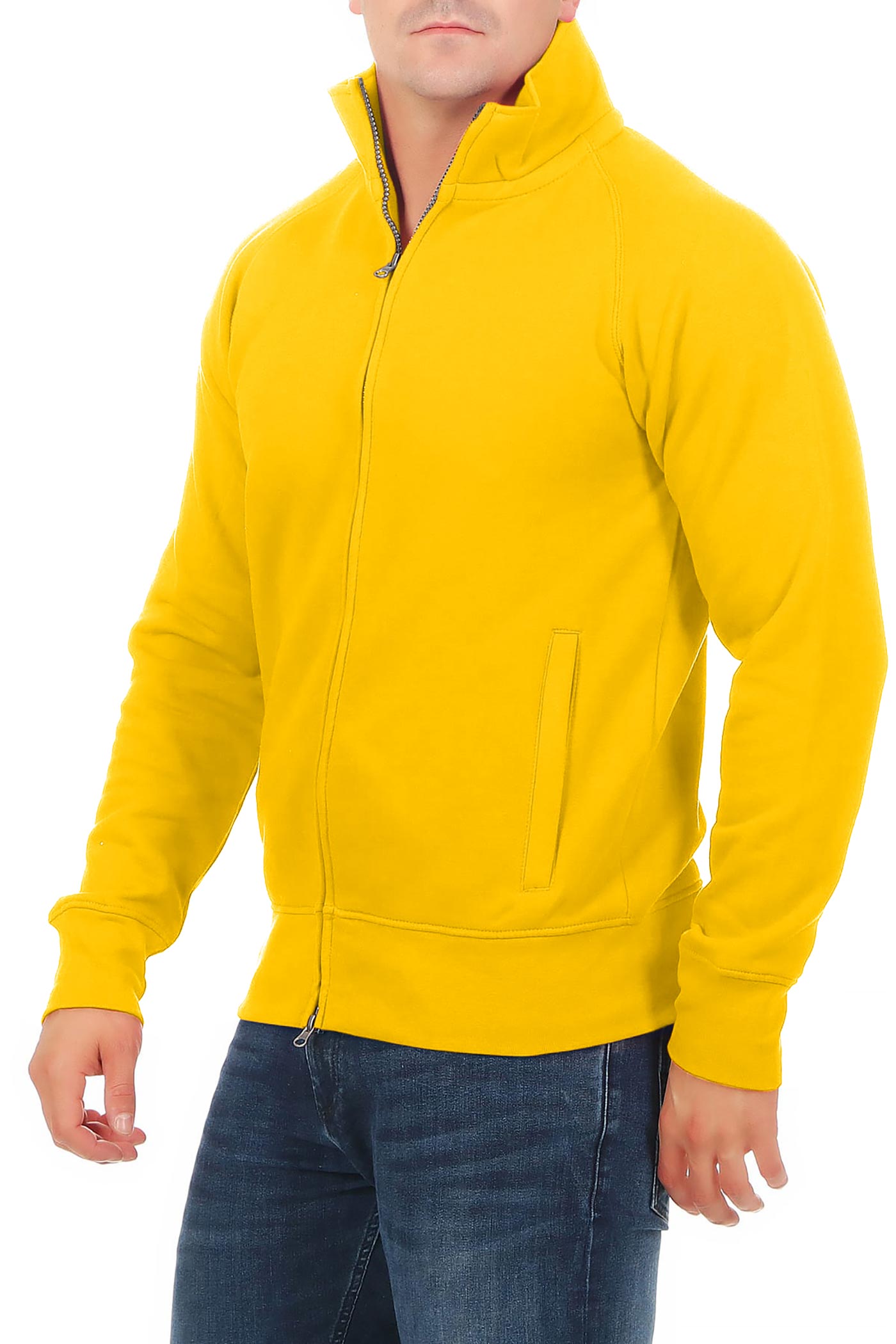 Sweatjacke für Männer Basic in Gelb