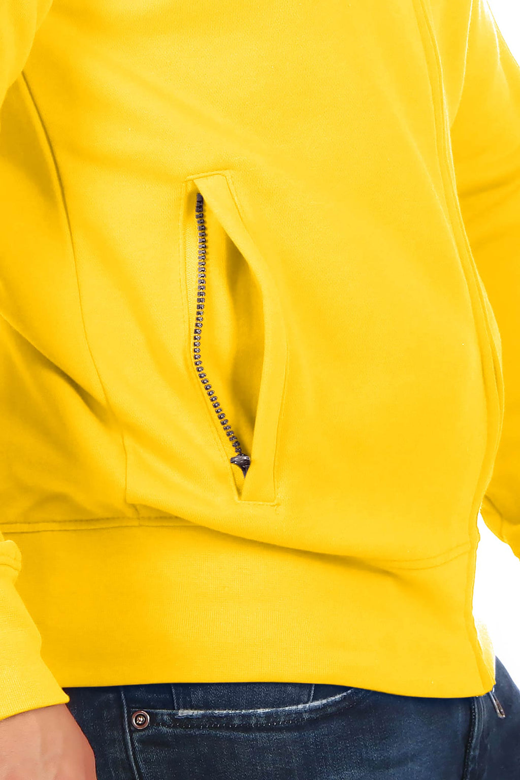 robuste Sweatjacke mit Seitentaschen in Gelb