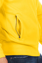 robuste Sweatjacke mit Seitentaschen in Gelb