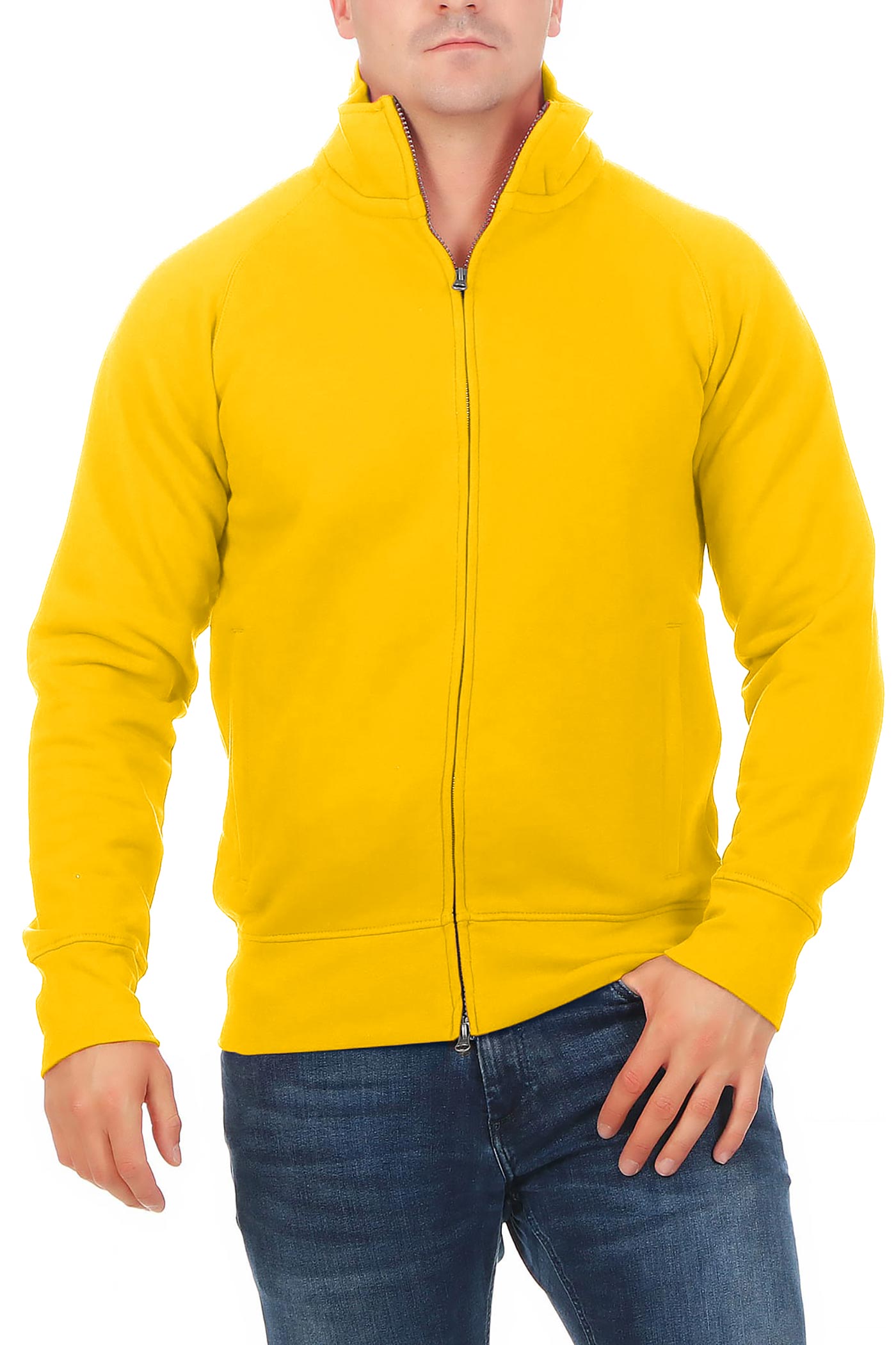 Herren Sweatjacke in großen Größen in Gelb