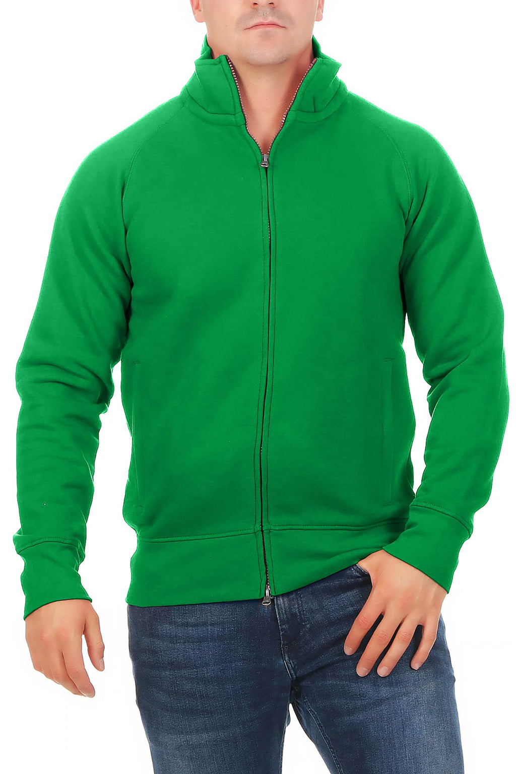 Herren Sweatjacke in großen Größen in Gelbgrün