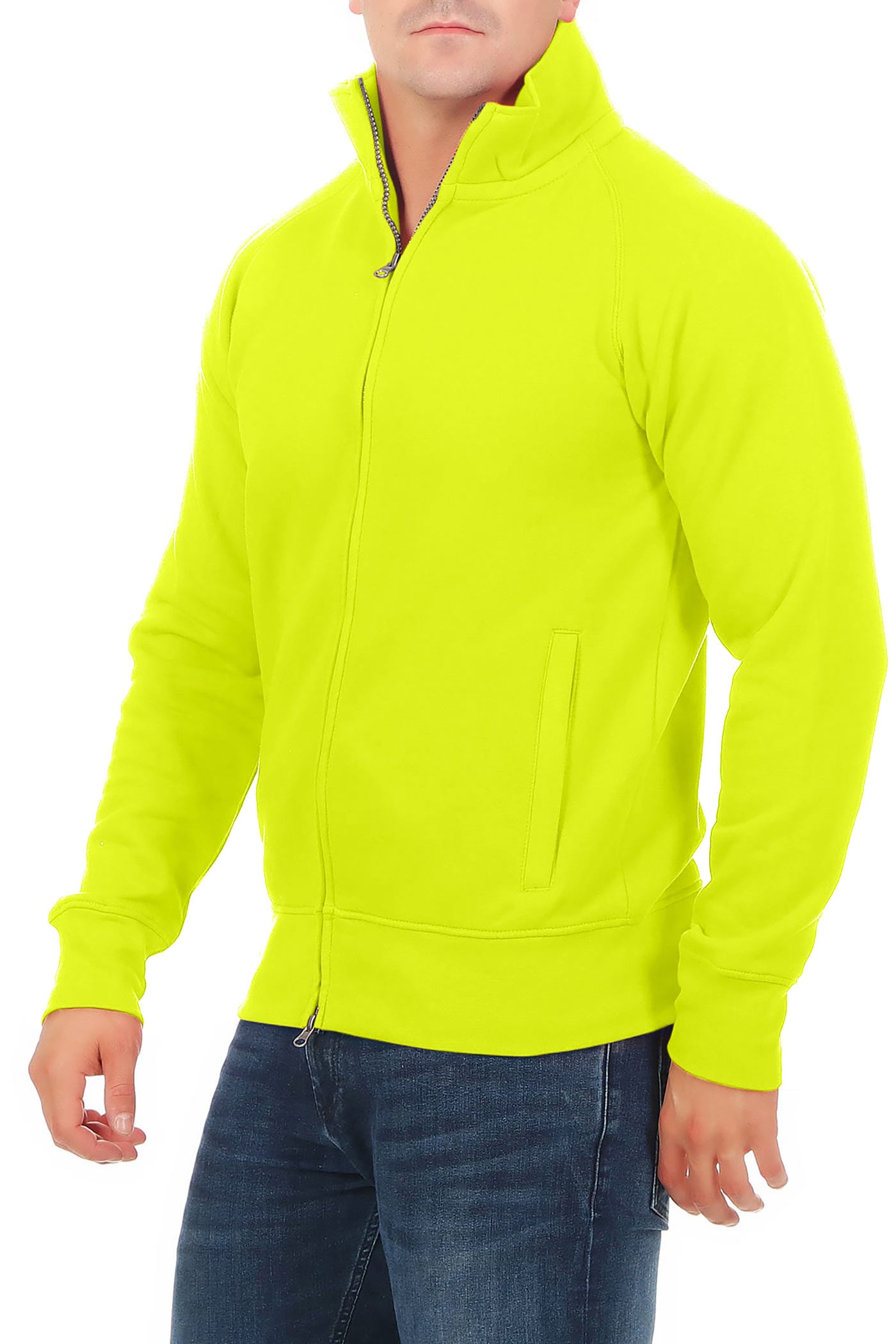 Sweatjacke für Männer Basic in Neongelb