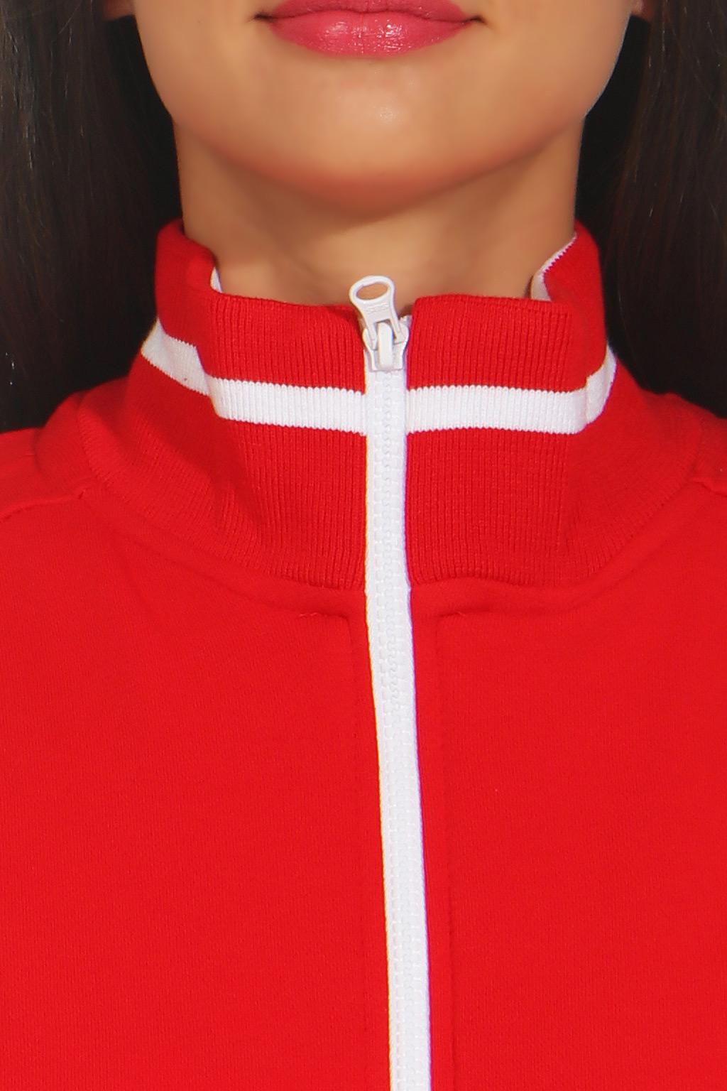 Damen Sweatjacke mit Seitentaschen in Rot
