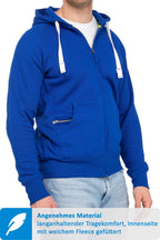 Herren Sweatjacke mit praktischen Seitentaschen in Blau