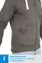 Seitentasche mit zusätzlichen Reißverschlussfach in Anthrazit