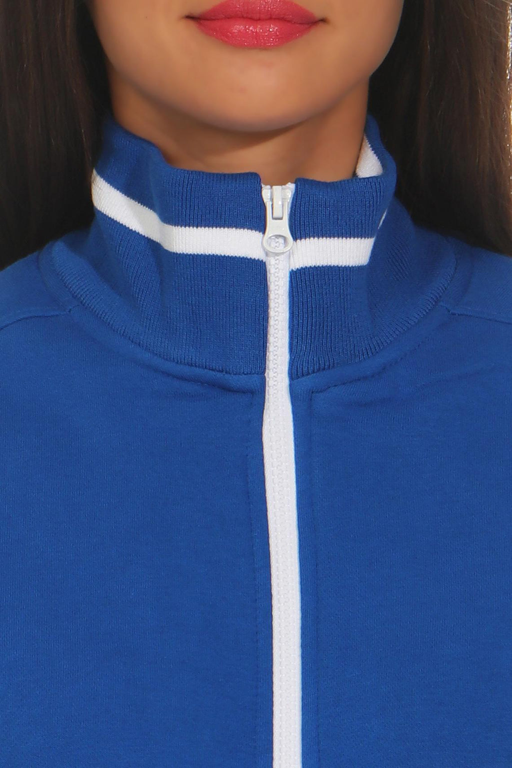 Damen Sweatjacke mit Seitentaschen in Blau