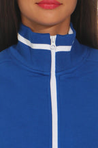 Damen Sweatjacke mit Seitentaschen in Blau