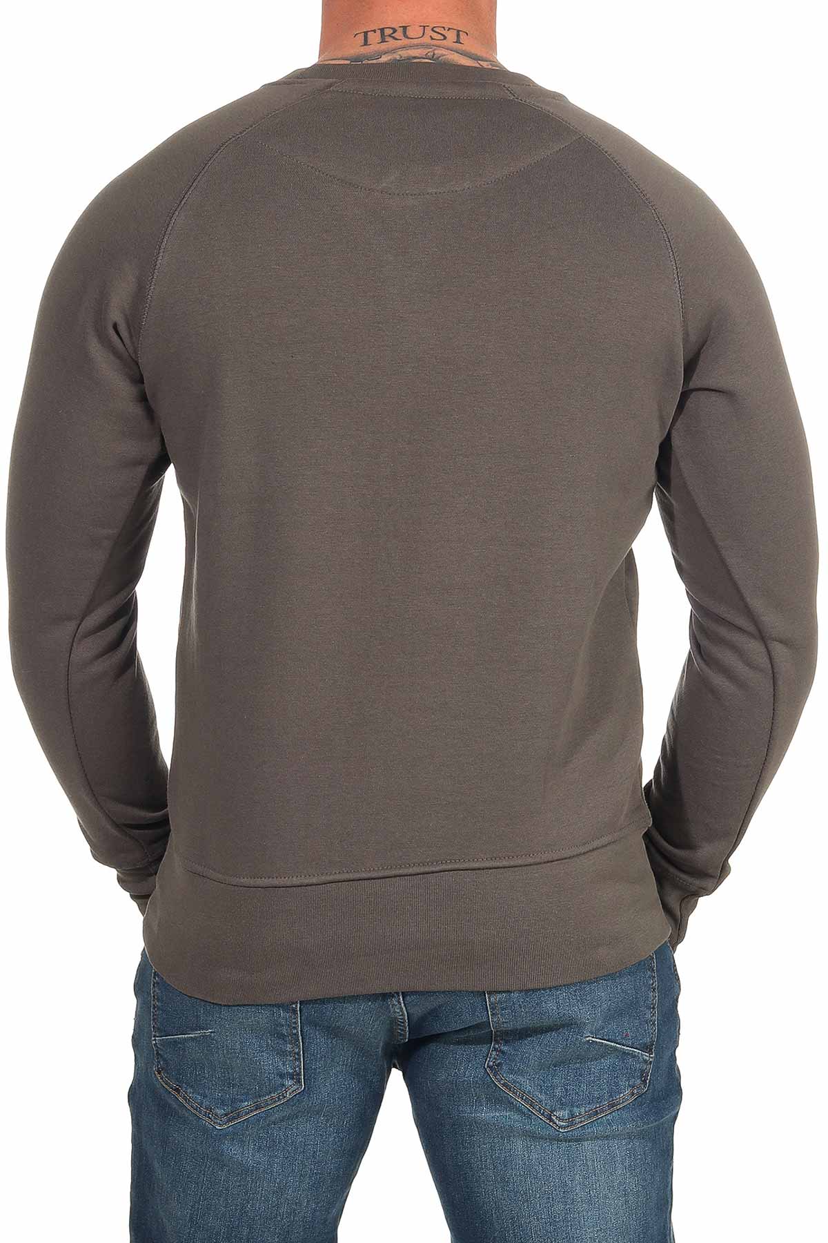 Herren Pullover aus Baumwollmischung Basic in Anthrazit