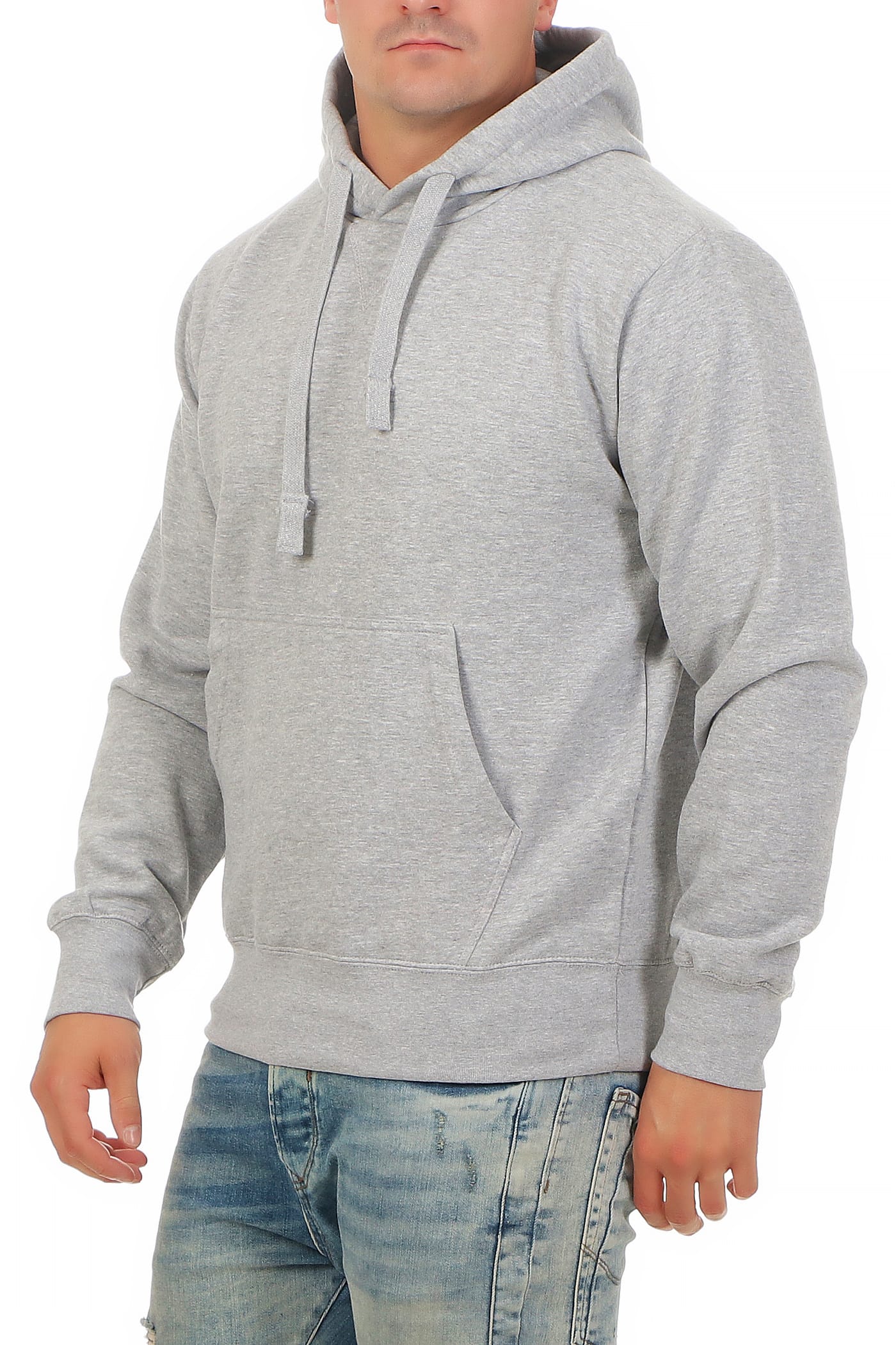 günstiger Männer Hoodie mit Taschen in Grau meliert