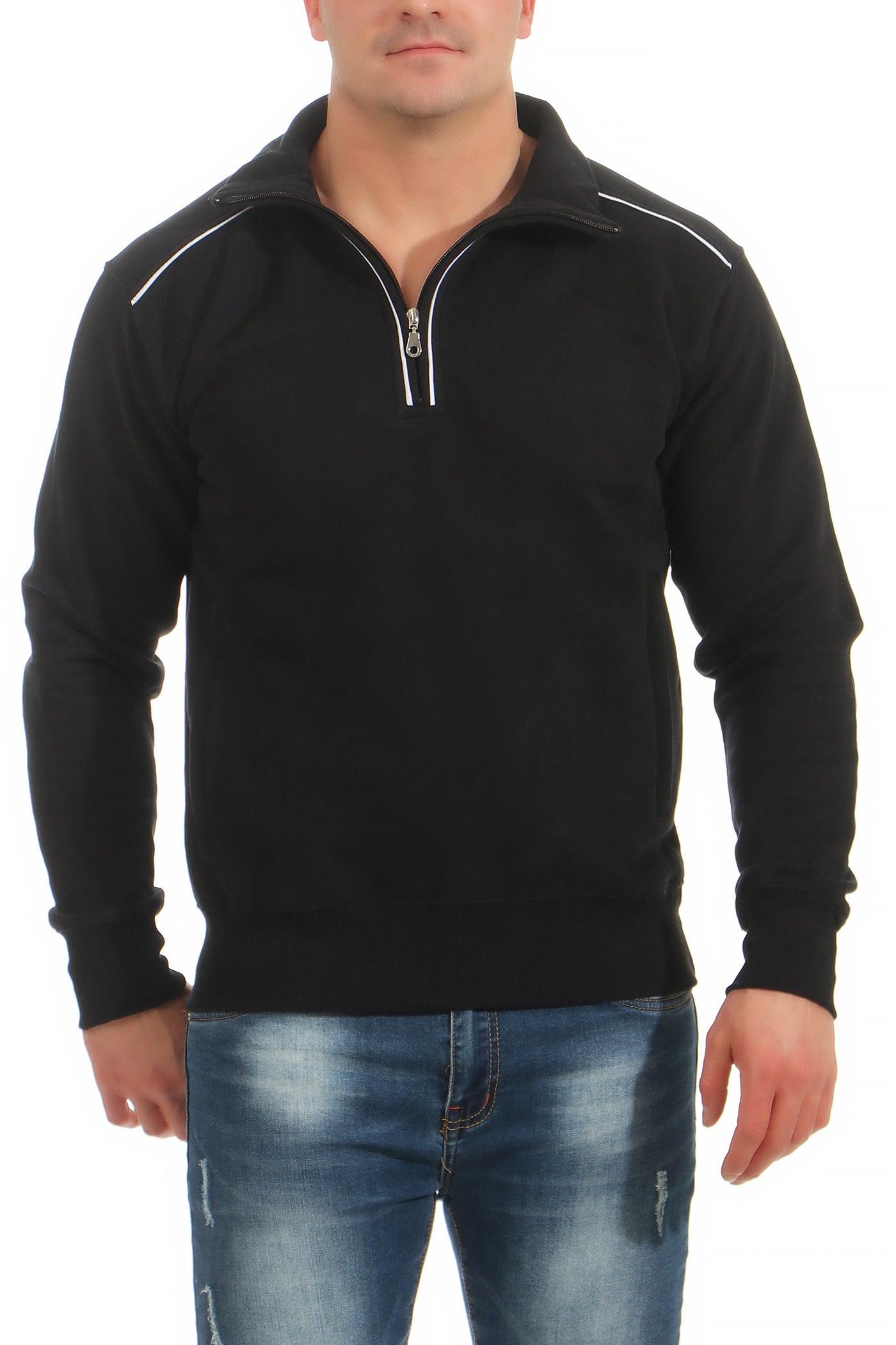 Herren Sweatshirtjacke Schwarz