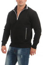 günstiger Herren Pullover mit Stehkragen in Schwarz