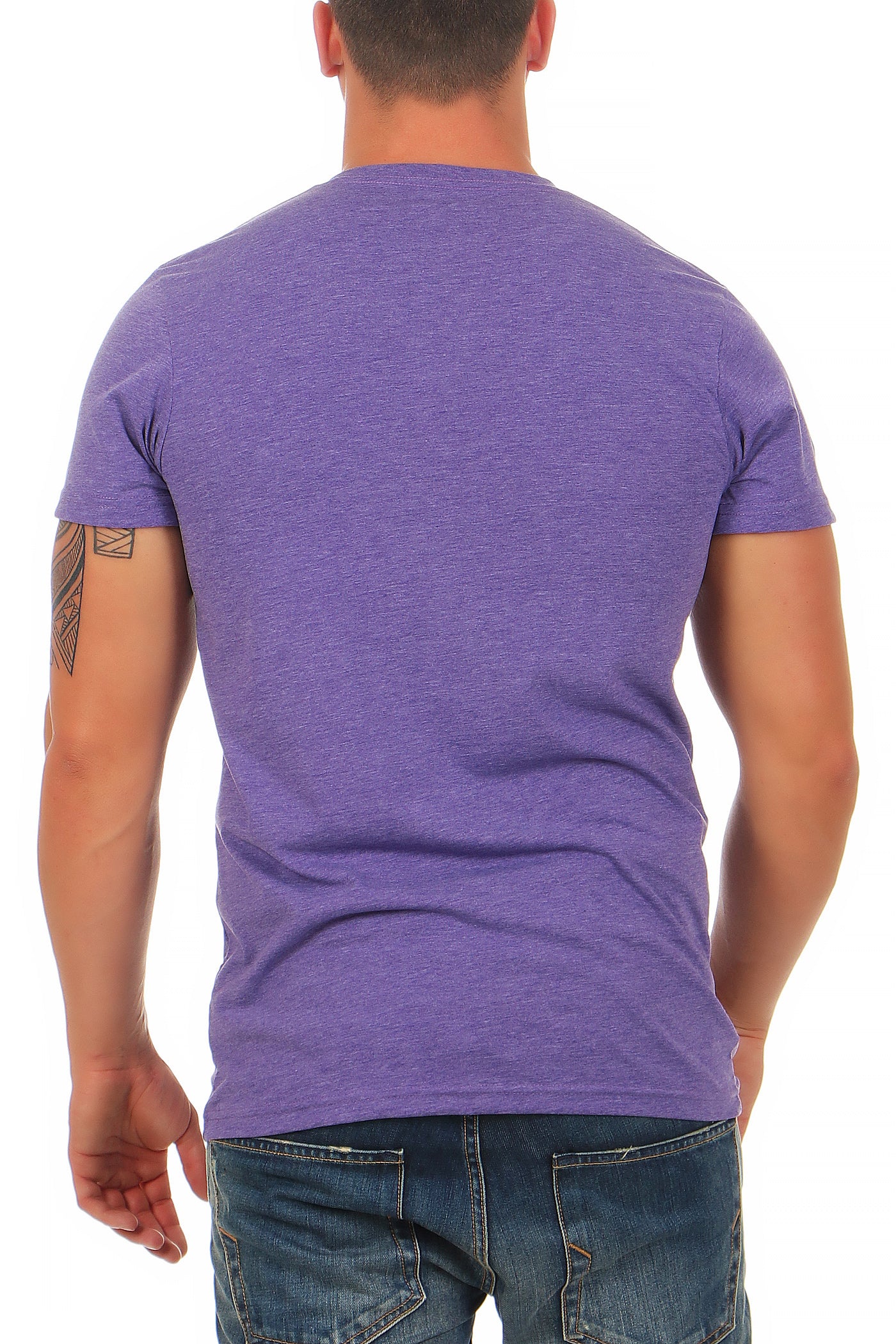 Herren T-Shirt Rundhals Meliert Comfort Bügelfrei