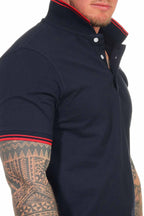 Poloshirt für Herren mit eng anliegenden Ärmeln professionell in Dunkelblau