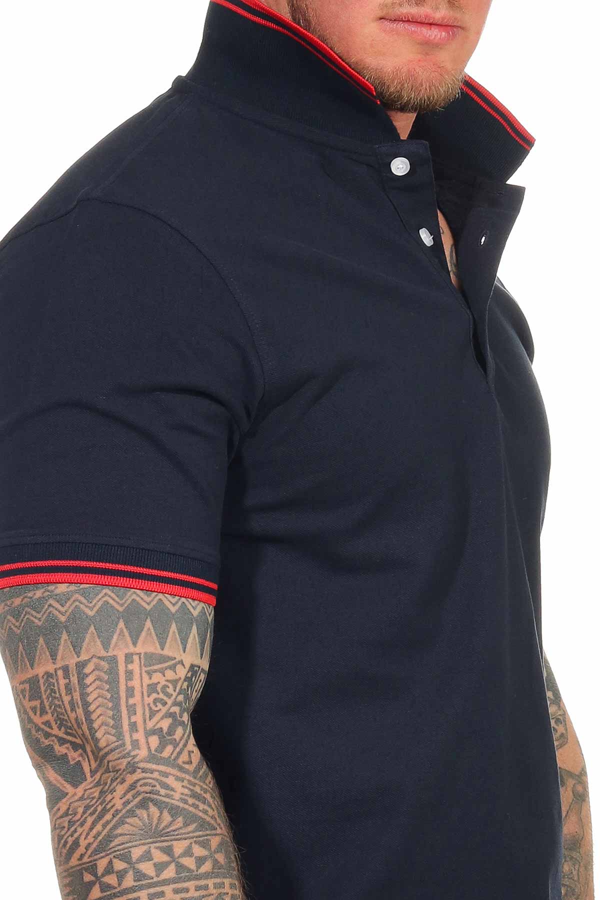 Poloshirt für Herren mit eng anliegenden Ärmeln professionell in Dunkelblau
