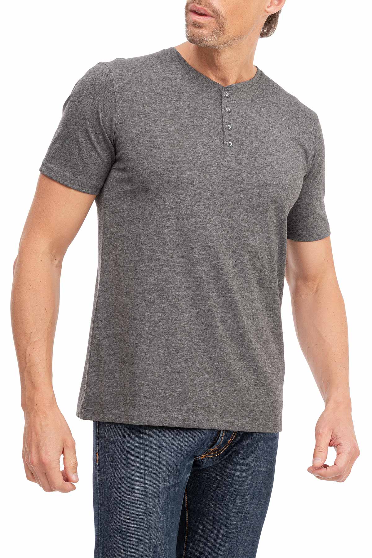 Herren T-Shirt Bügelfrei Anthrazit