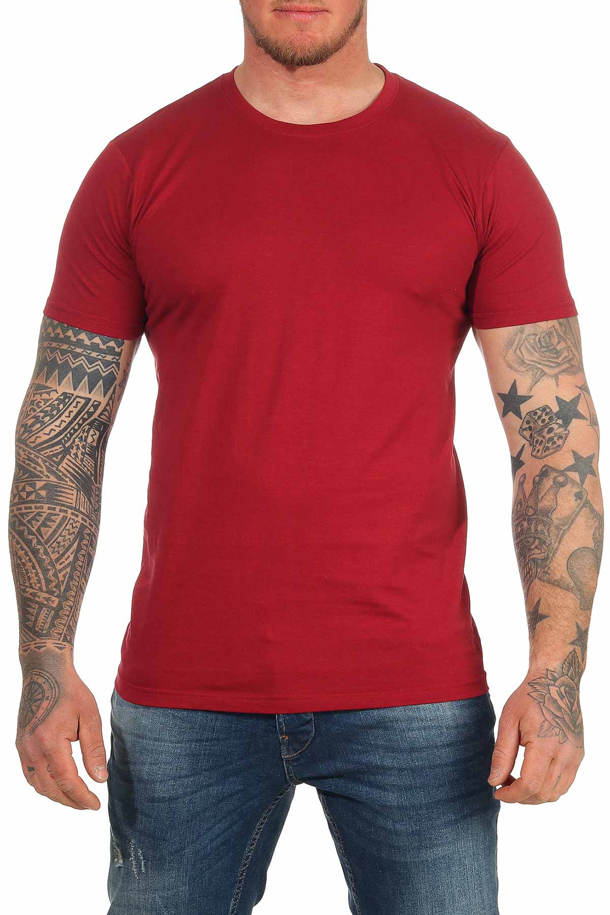 Herren Basic T-Shirt Rundhals Sunset