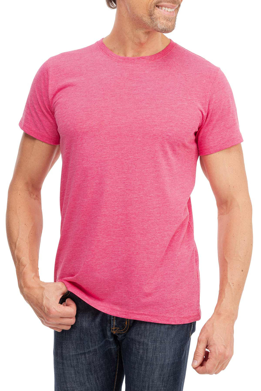 Herren T-Shirt Rundhals Meliert Comfort Bügelfrei