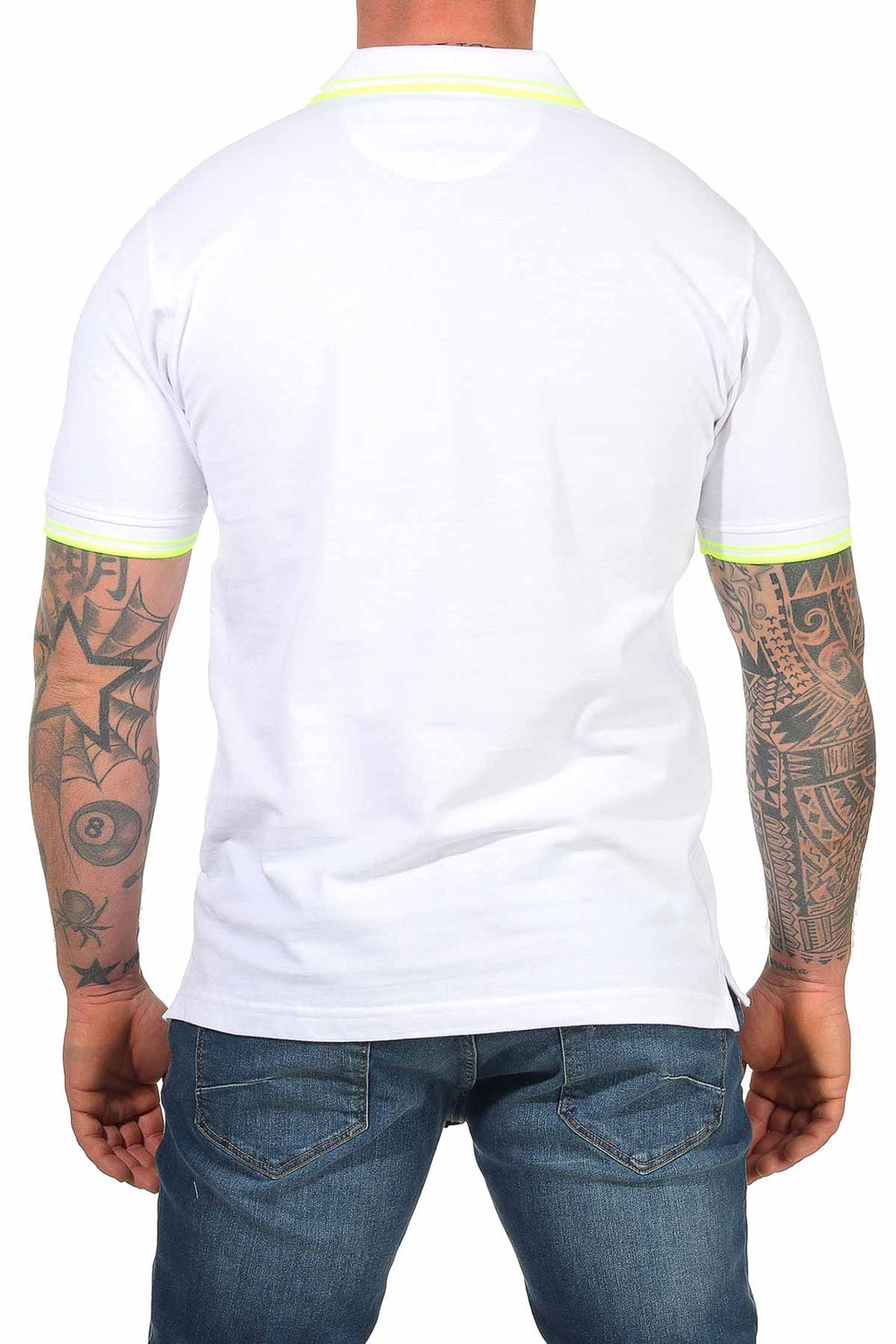 Herren Poloshirt mit 3-Knopfleiste und Kragen robust in Weiß