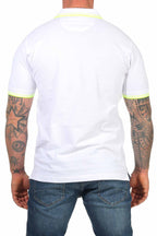 Herren Poloshirt mit 3-Knopfleiste und Kragen robust in Weiß