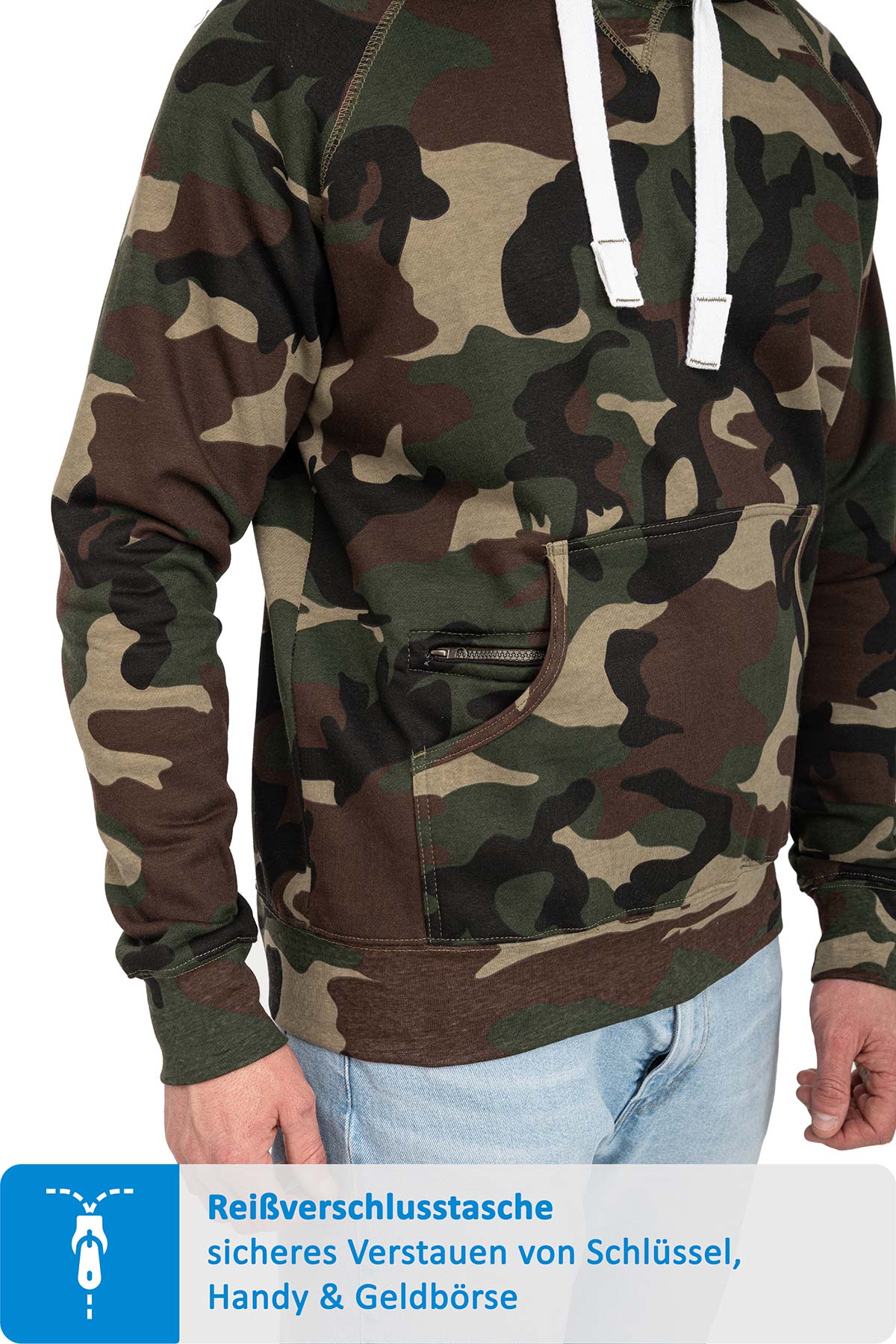 günstiger Hoodie Tarnfarbe Pullover