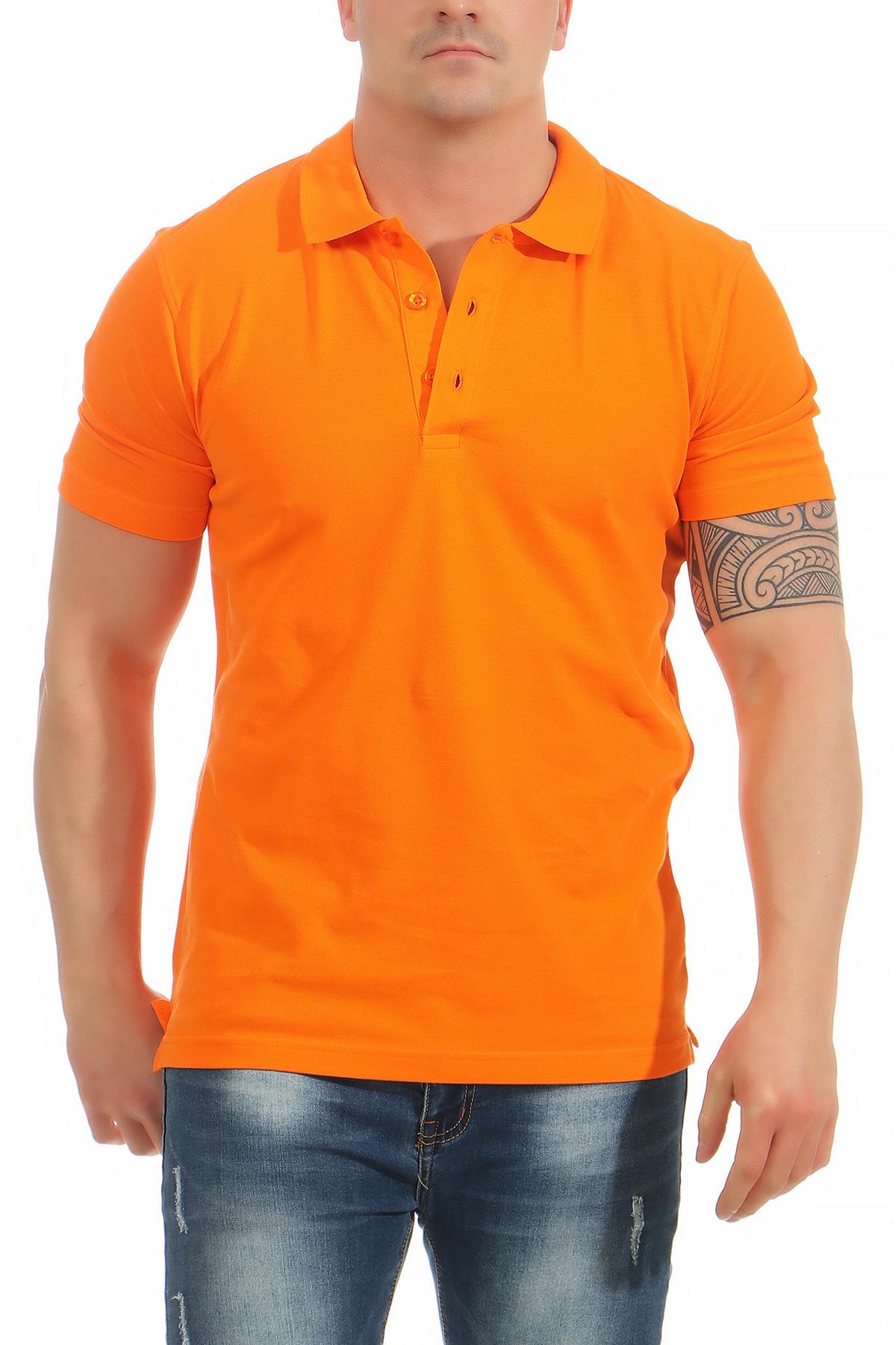 Herren Poloshirt Basic aus Baumwolle in Orange