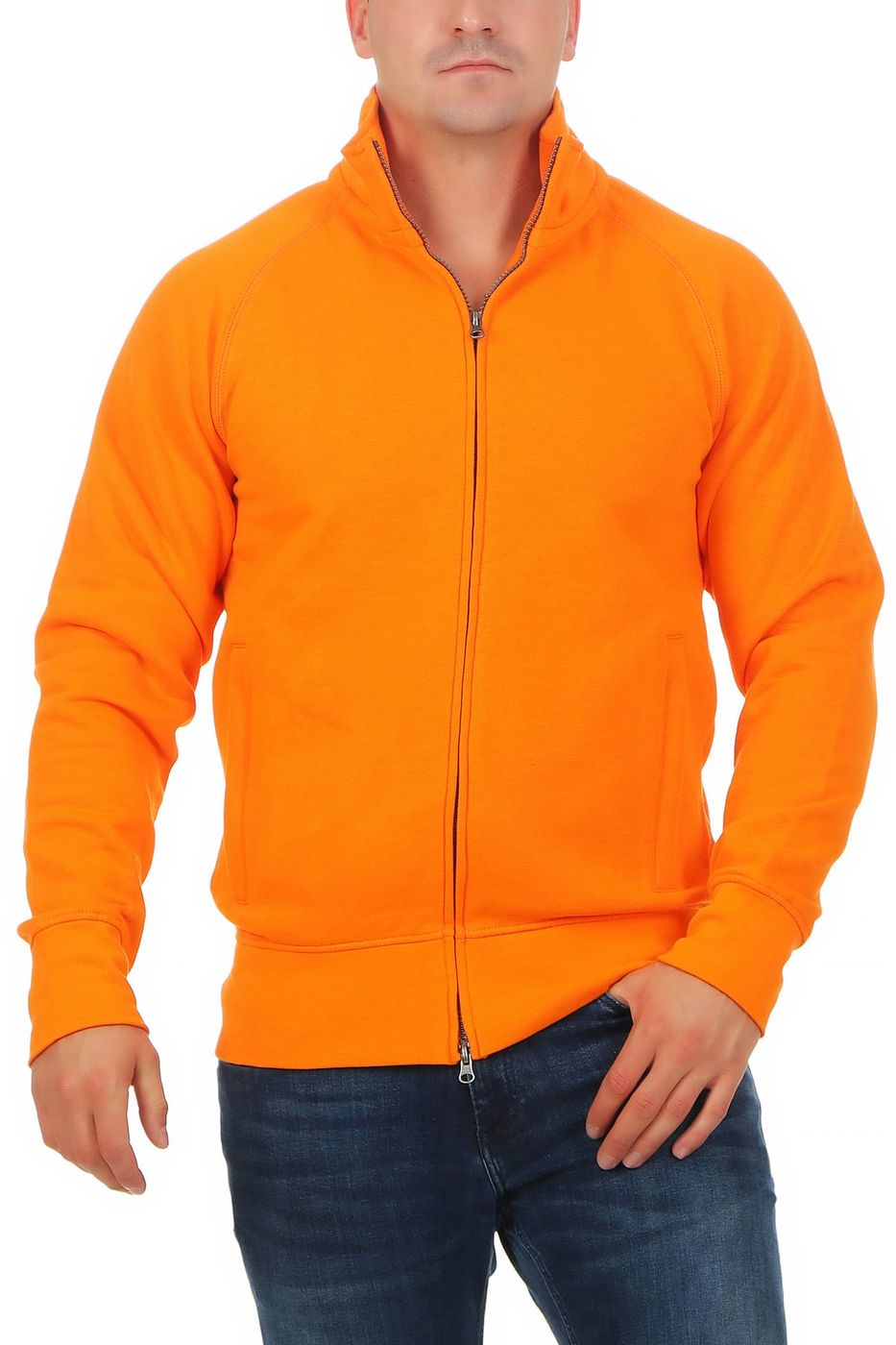Herren Sweatjacke in großen Größen in Orange