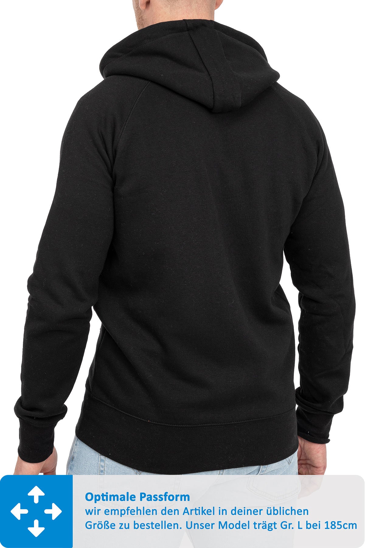 Sweatjacke Herren mit Kapuze in Schwarz