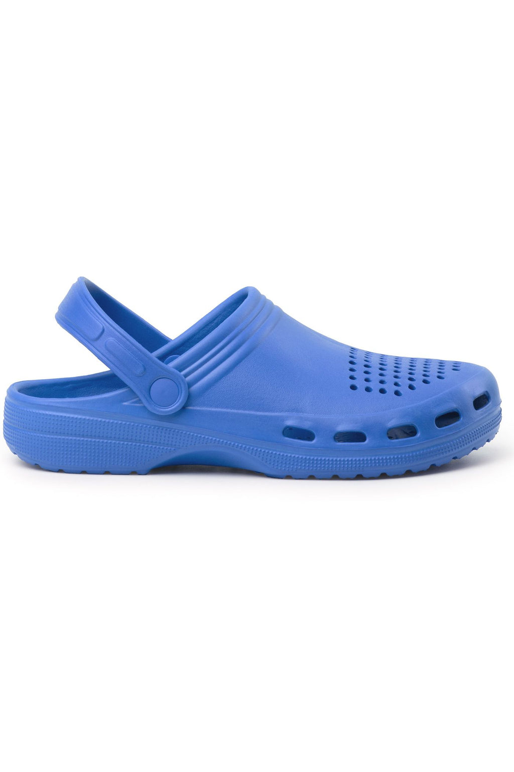 praktische Clogs mit Fersenriemen und genoppter Innensohle für sicheren Halt in Blau