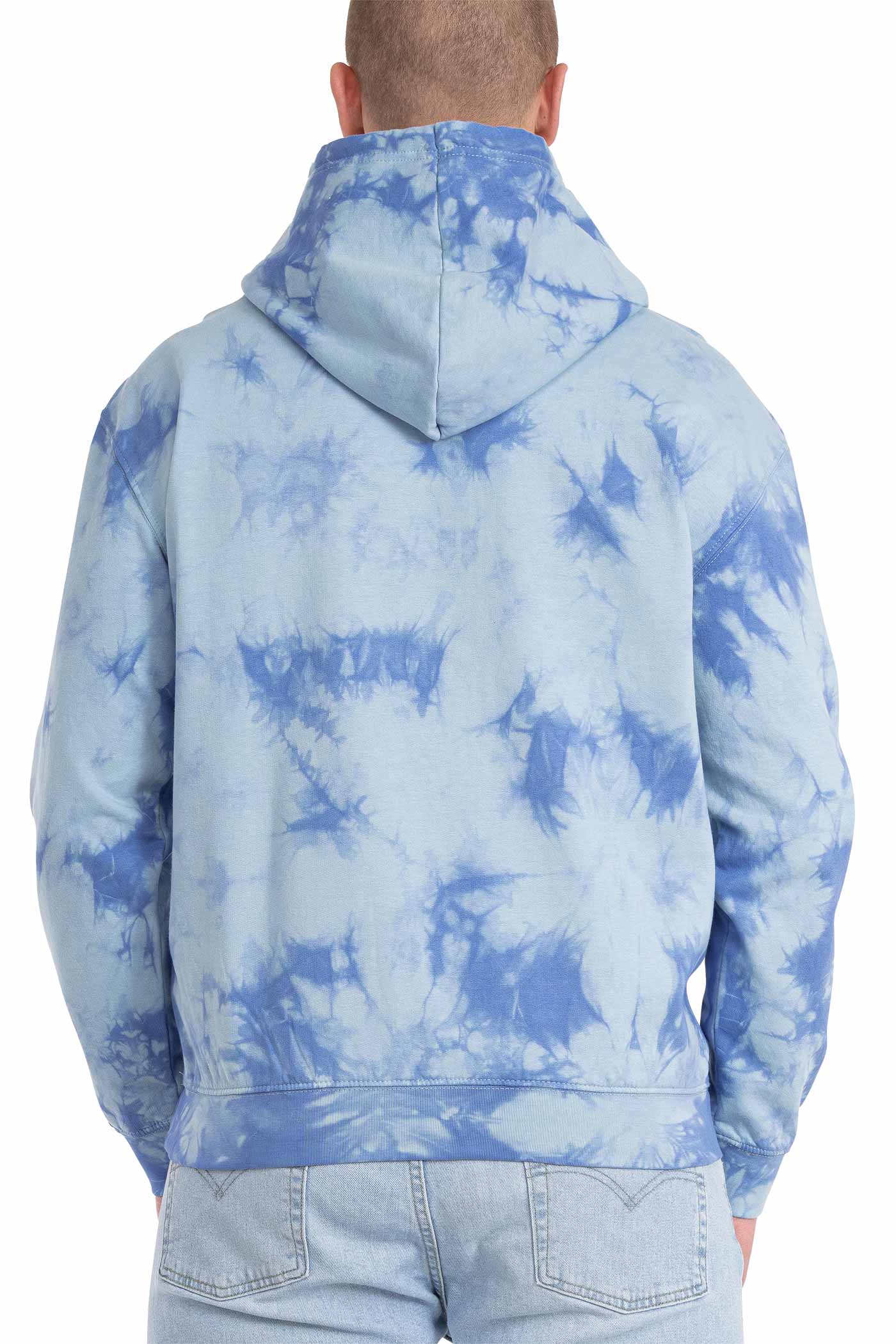 Unisex Pullover mit Kapuze mit Bendeln in Blau