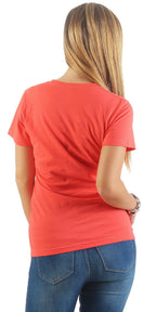 Damen Basic T-Shirt Sunset