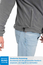 Herren Fleecejacke mit Kordelzug an der Taille in Anthrazit