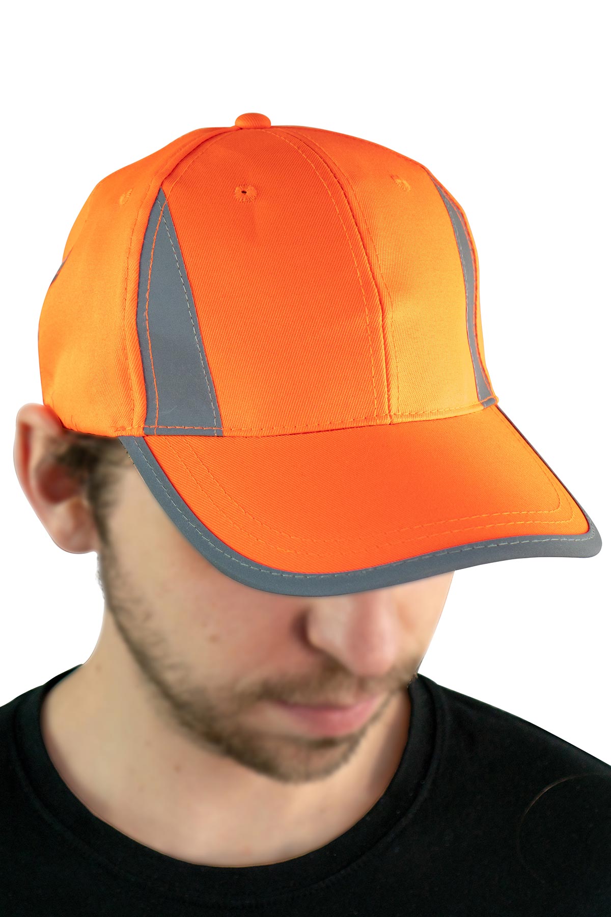 Warnschutz Cap mit Reflektionsstreifen in Gelb / Orange KX054