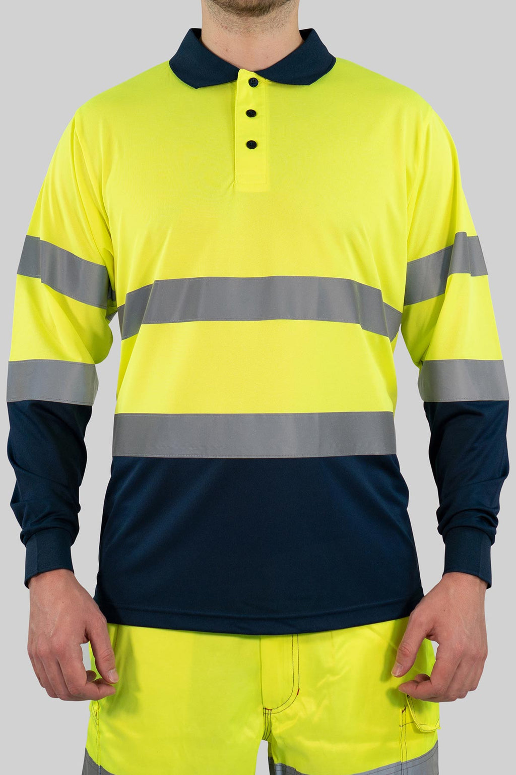 Herren langarm Warnschutz Poloshirt (EN ISO 20471) Polaris L/S