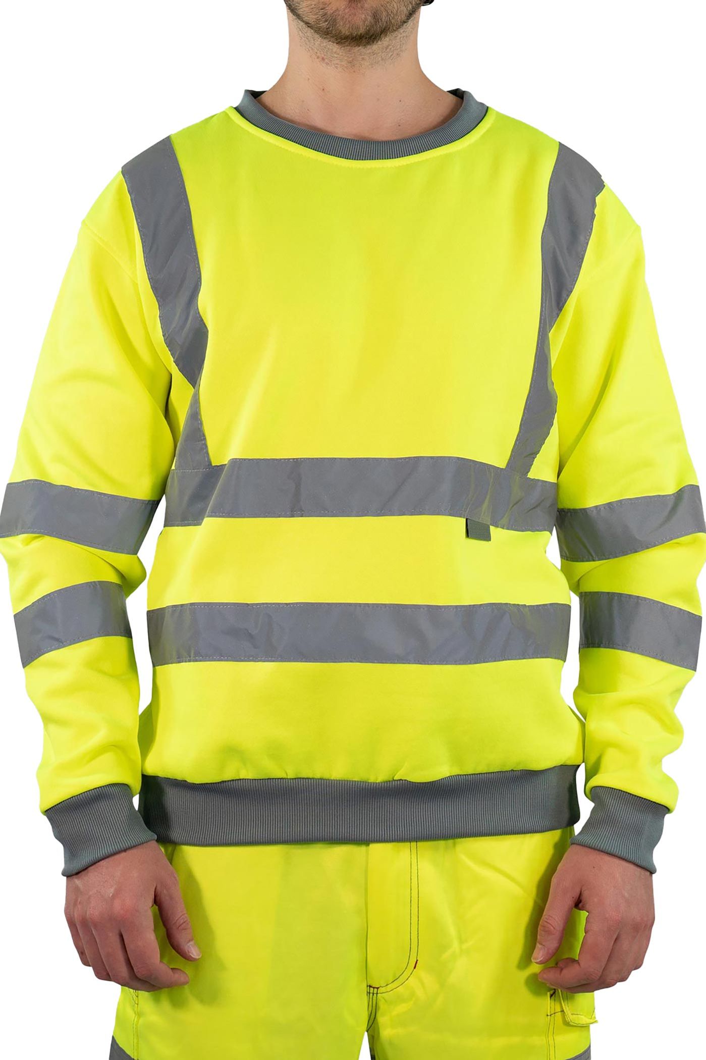 Herren Warnschutz Sweatshirt in Neon-Gelb