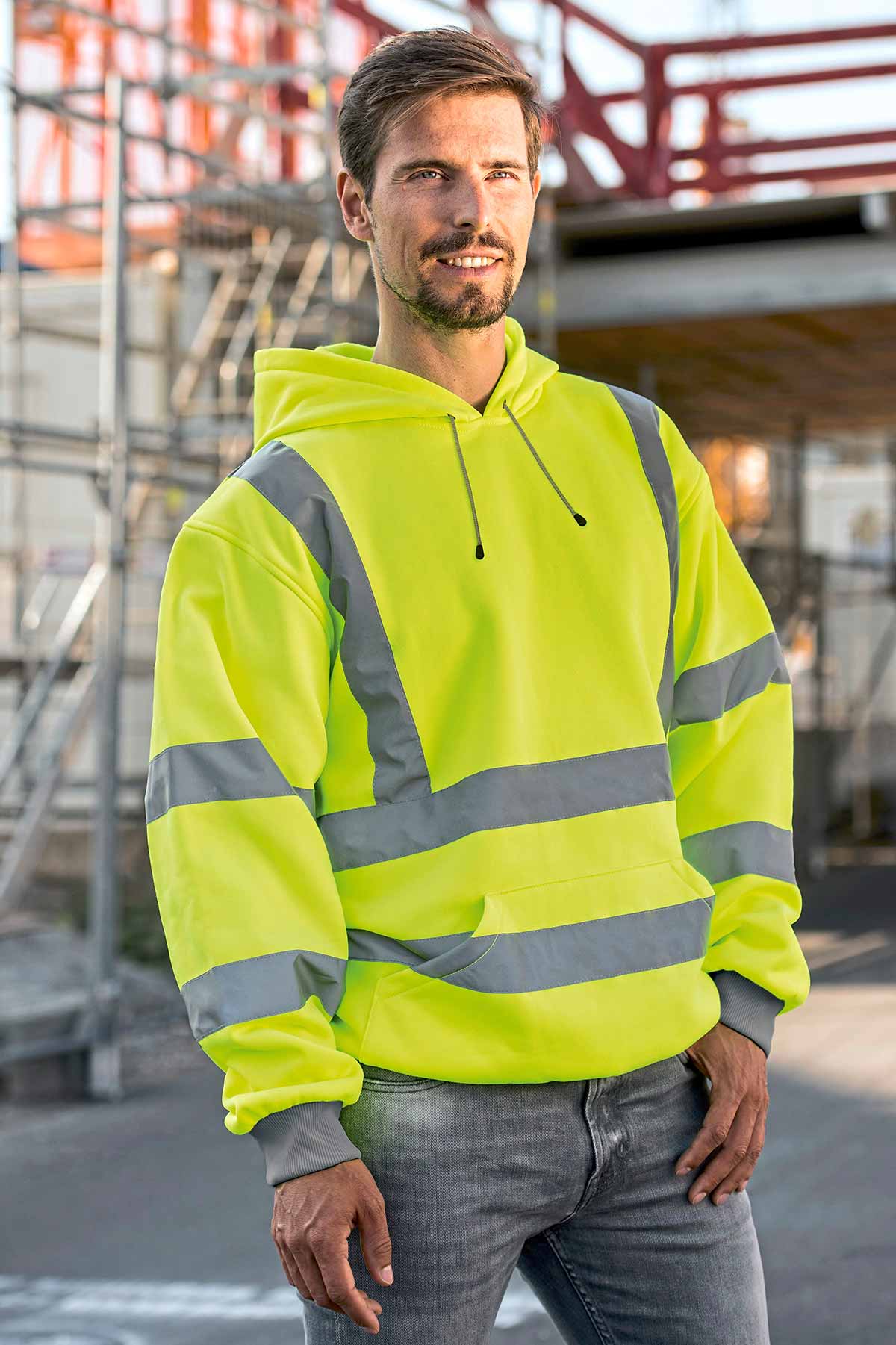 Warnschutzjacke mit Kapuze