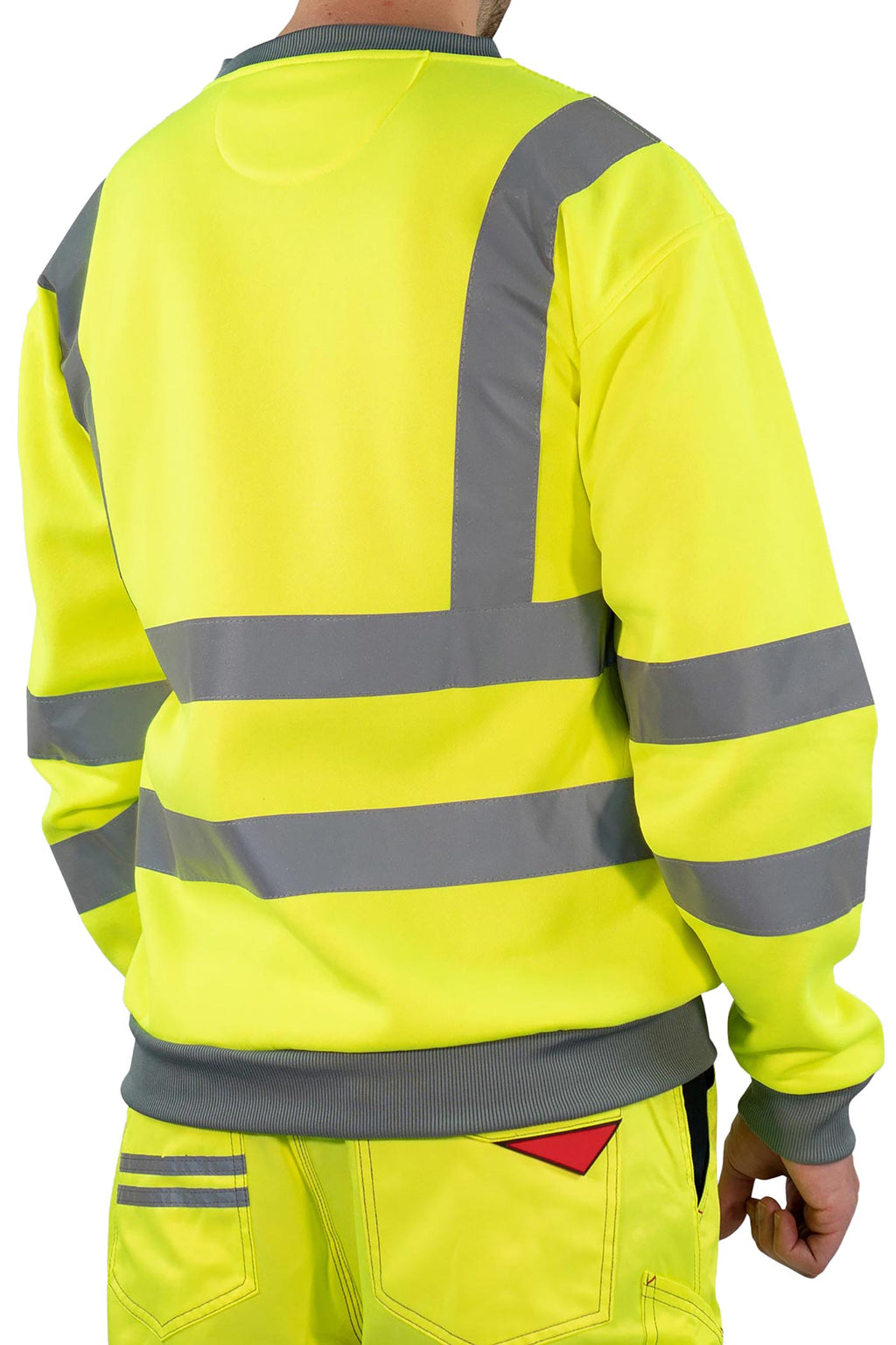 herren sweatshirt mit Reflexstreifen Warnschutz in Gelb