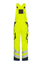 Herren Latzhose Warnschutz mit hoher Sichtbarkeit in Gelb-Dunkelblau