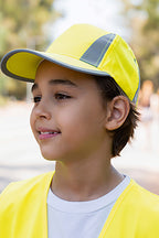 Kinder Warnschutz Cap mit Reflexstreifen in Gelb / Orange KX054K