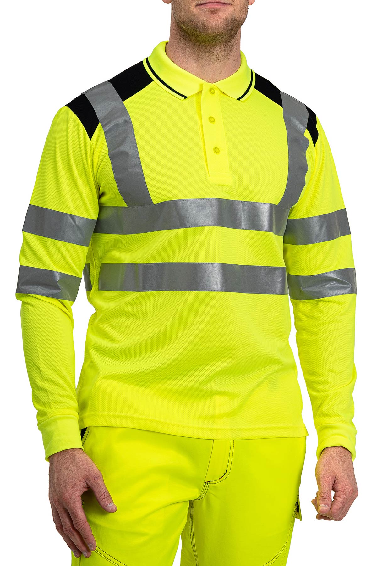 Langarm Poloshirt Atmungsaktiv