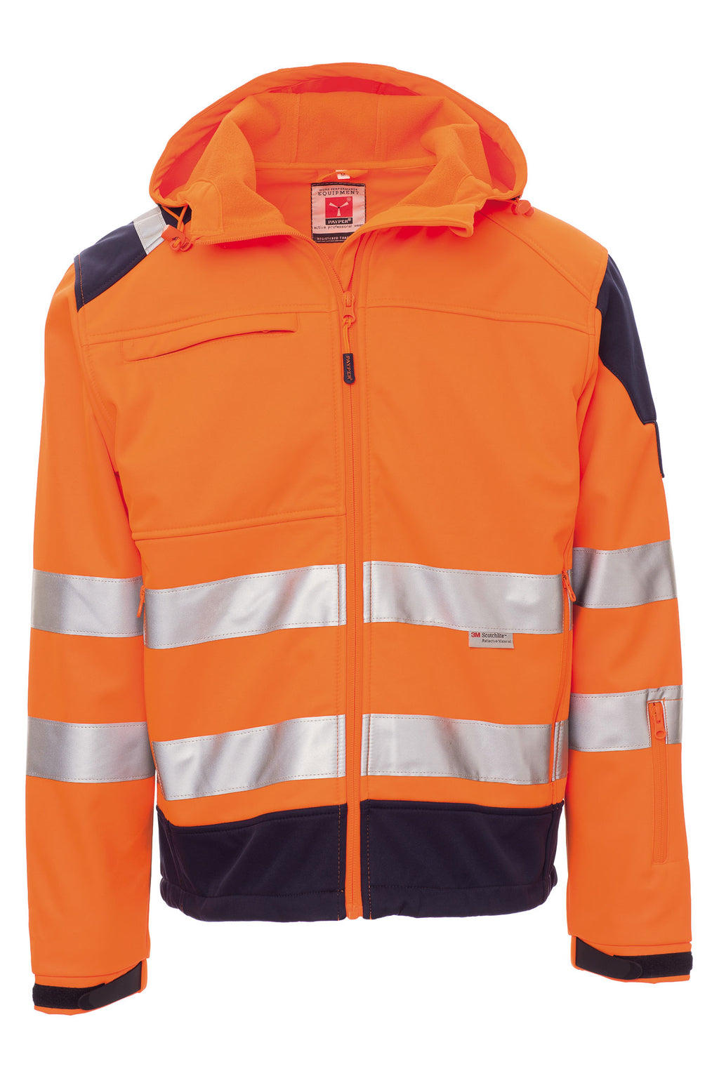 Taillierte Herrenjacke mit 3M-Streifen Orange