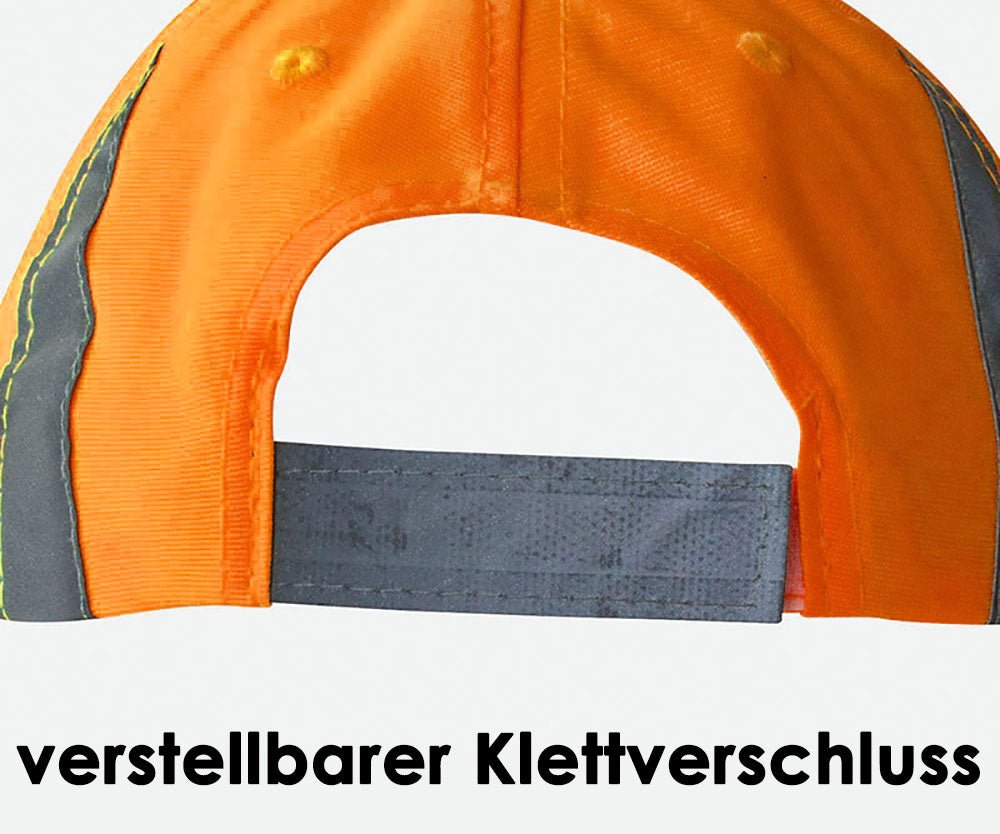 Warnschutz Cap mit Reflektionsstreifen in Gelb / Orange KX054