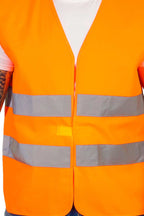 Herren Warnweste mit Klett Orange