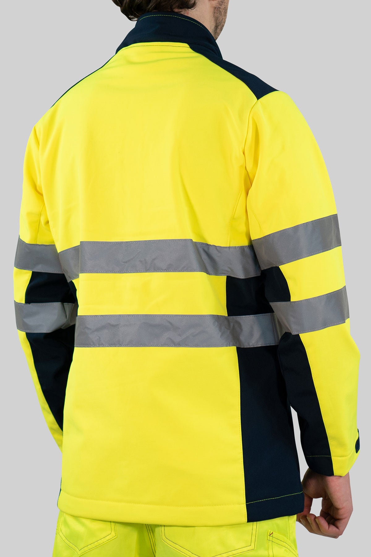 Herren Warnschutz Softshelljacke Wind- und Wasserabweisend EN ISO 20471 Klasse 2 Antares