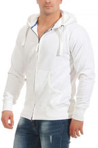 Herren Sweatjacke mit Kordelzug in Weiß
